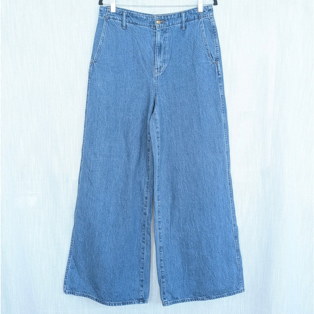 Madewell Wide Sweep Denim Trousers NT510 Womens 28 Blue High-rise Wide Leg