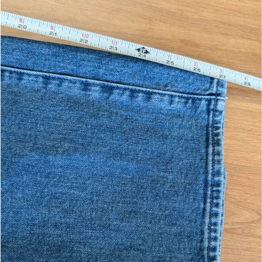 Mother The Half Pipe Flood Jeans Womens 28 Blue High-rise Wide Curved Leg