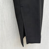 Zara Pants Womens XS Full Length Trousers Black Pleated Straight Leg Ankle Slit