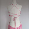 Lovers + Friends Makena Fuchsia Leaf Print Midi Sleeveless Dress, size L