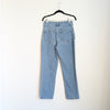Oak + Fort Blue Denim Straight Leg Relaxed Fit Jeans in medium Stone, size 27