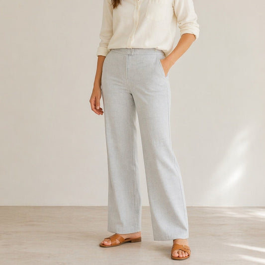J. McLaughlin Pants Womens 8 Gray High-rise Straight Leg Chino Dress