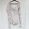 For Love & Lemons Lucca Mini Dress Womens XS Multi Floral Long Sleeve Ruffle NWT