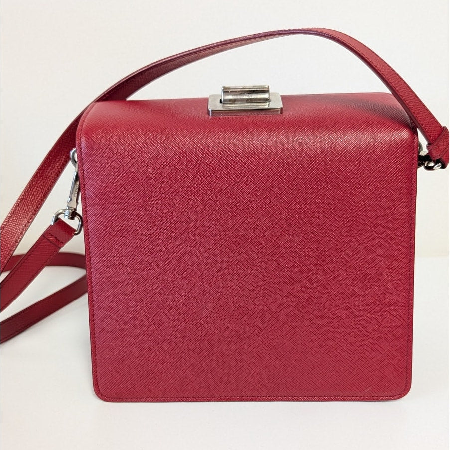 Prada Saffiano Leather Shoulder Bag Limited Edition Pop Art Portrait Print