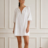 Dissh Nadia White Linen Smock Dress Womens 6 Long Sleeve Tunic Shirt Mini