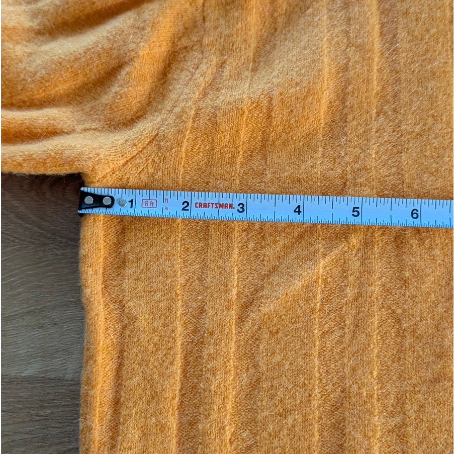 J.Crew Sweater Womens M Orange Ribbed Wool Alpaca Mockneck Supersoft Yarn BM209