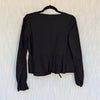 BP. Nordstrom Top Womens S Black Tie Front Scoop Neck Cotton Poplin Peplum NWT