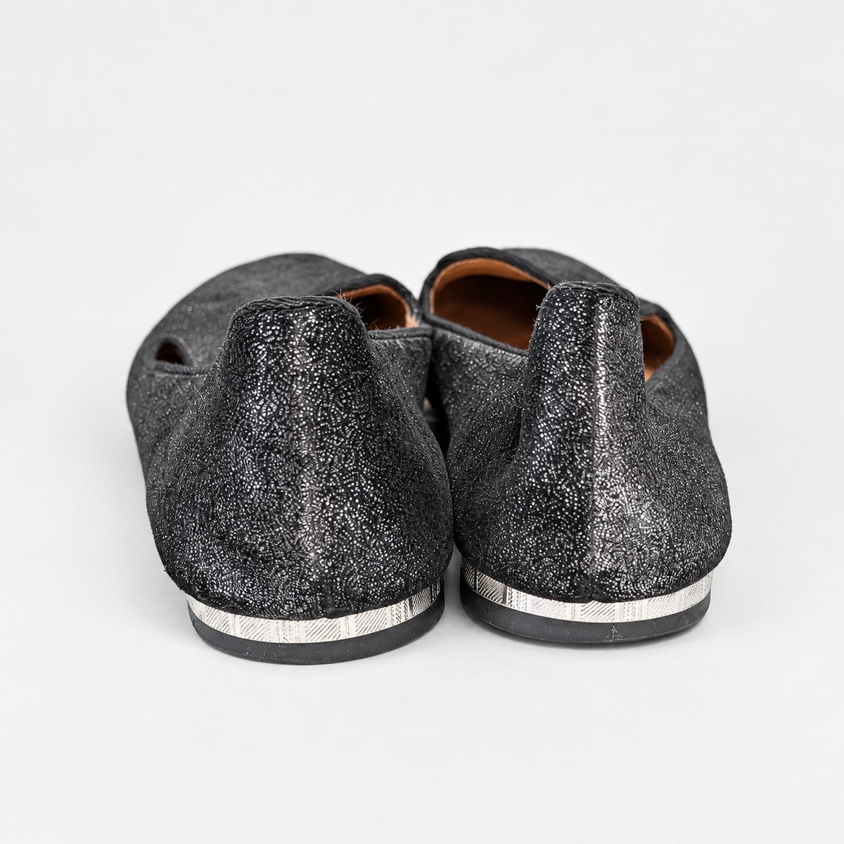 Coach Caitlin Gunmetal Metallic Leather Smoking Loafers 8B