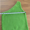 Simon Miller Zen Top Womens S Happy Green Knit Cotton One Shoulder Cropped Logo