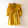 Zara warm yellow short dress with lapels collar, size XS