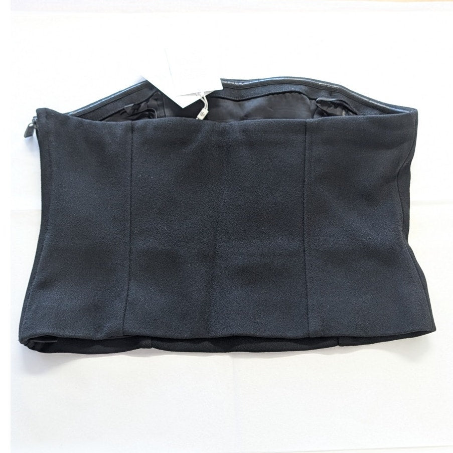 Anine Bing Thea Bustier Strapless Corset Top Womens M Black Crepe Cropped NWT