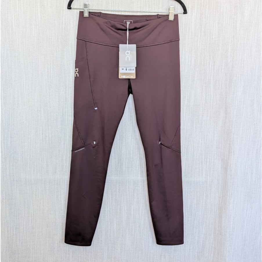 On Running Performance Tights in Grape 7/8 Womens M Purple/Brown NWT