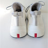 Prada Bicolor Slip On Lace Sneakers Womens EU39.5/US 9.5 White Neoprene Logo