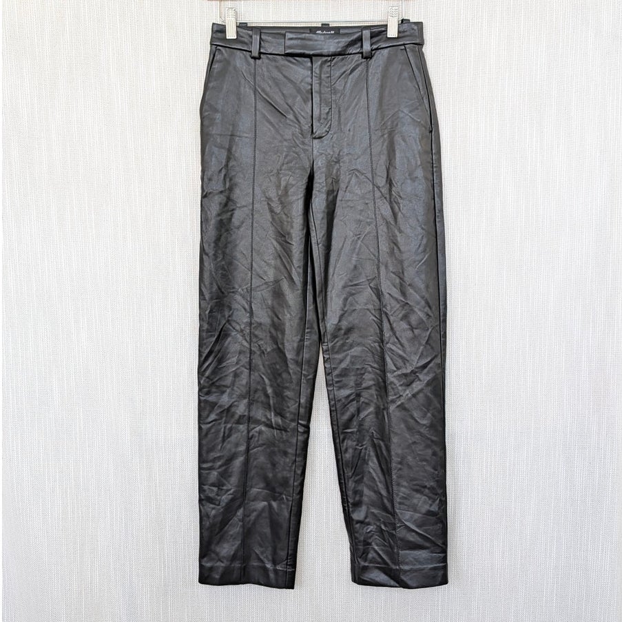 Madewell x Aimee Song Slim Tapered Pants in Faux Leather Womens 00 Mid-rise