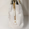 Miu Miu Matelassé Leather Handbag in White Quilted Logo Crossbody Strap