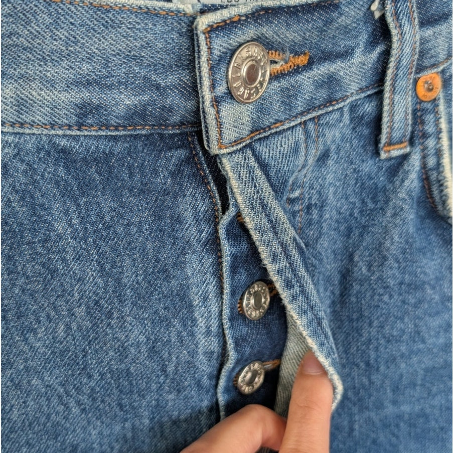 Agolde Riley Jeans Womens 29 Blue Denim High Rise Straight Crop