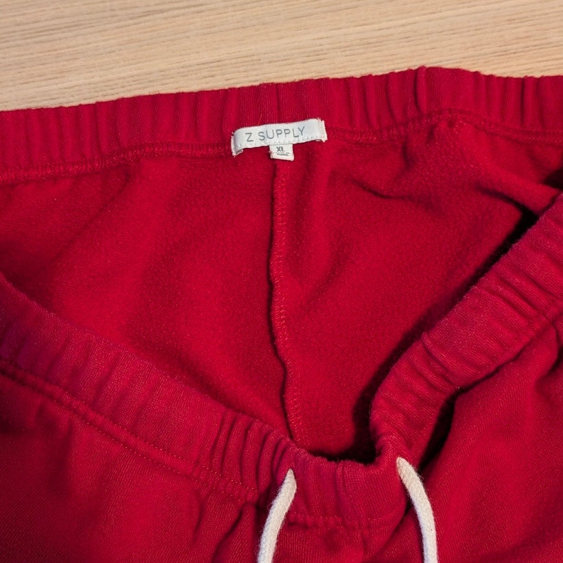 Z Supply Red Sweat Fleece Set: Sweatshirt, size L & Stadium Jogger, size XL