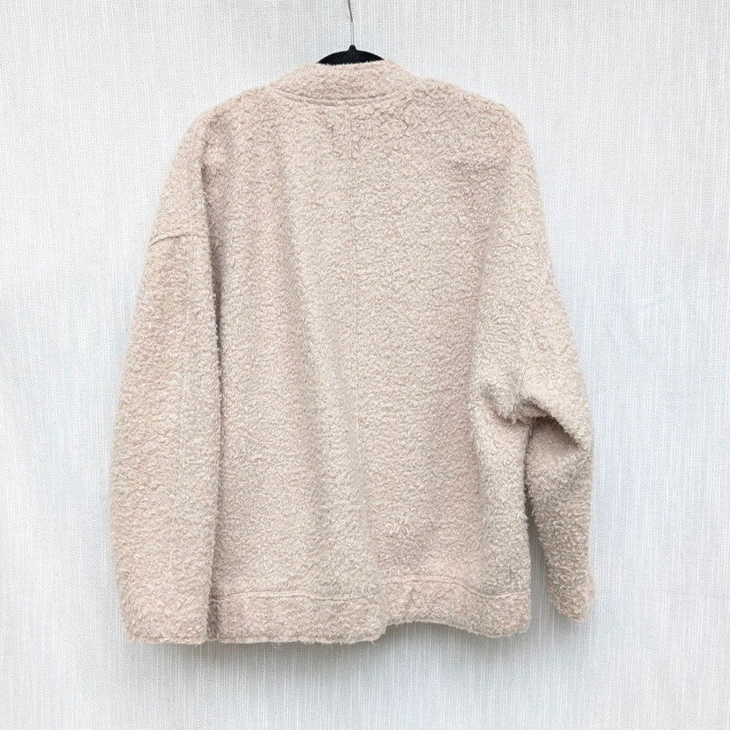 Zara Oversized Boucle Bomber Full Zip Long Sleeve Jacket, size M-L