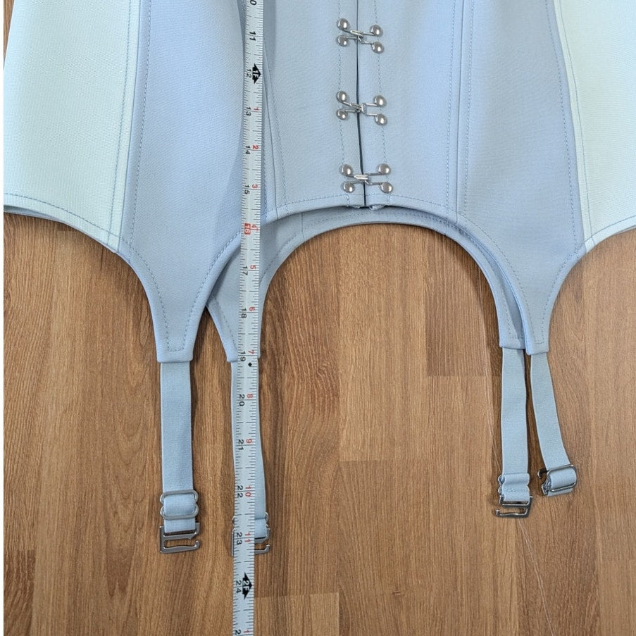 Dion Lee Corset Garter Mini Skirt Womens 6 Blue Jersey Pencil Straight NWT