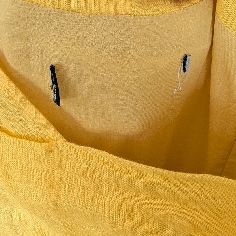 Rachel Comey Tipple Linen Midi Dress Womens 4 Yellow One Shoulder Asymmetric