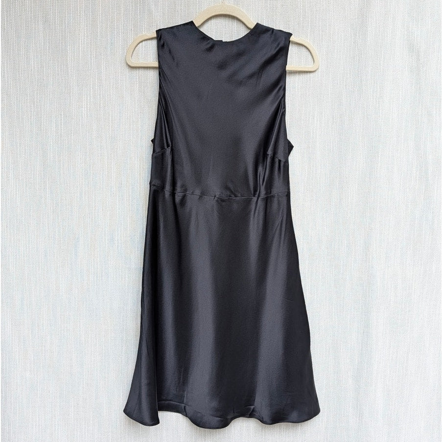 Banana Republic Alana Dress Womens 6 Black Silk Sleeveless Shift Mini NWT