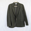 Vince Blazer Womens 8 Green Textured Relaxed Single-breasted Long Sleeve