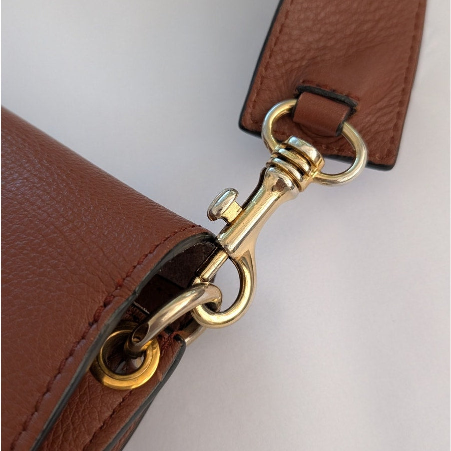 JW Anderson Pierce Brown Leather Medium Handbag Shoulder Bag