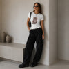The Ragged Priest Kitty Baby Tee T-shirt Womens 8 White Cotton Short Sleeve NWT