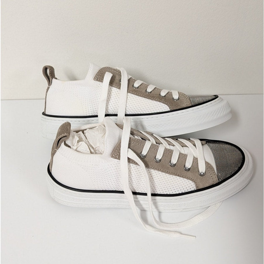 Brunello Cucinelli Monili-detail Panelled Sneakers Womens EU 40/US 10 Low Top