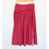 Carolina Herrera Poppy Heart Print Midi Skirt Womens 10 Red High-rise A-line