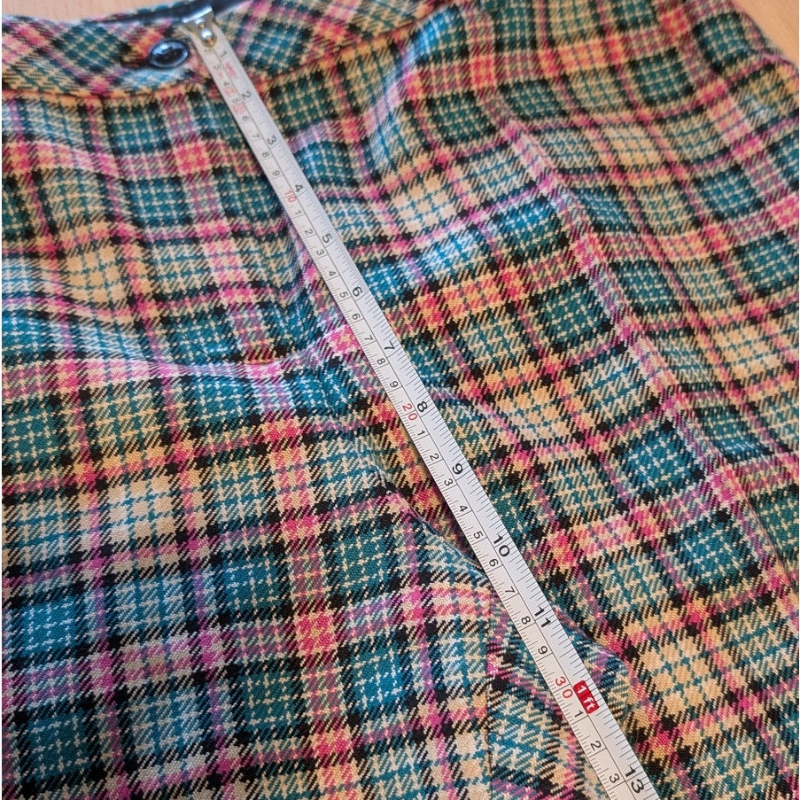 Moschino Boutique Trousers Womens 10 Wool Plaid High-rise Ankle Chino Dress Pant