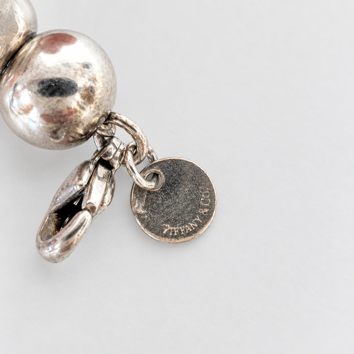 Tiffany & Co Sterling Silver Hardware Ball Bead Bracelet Lobster Clasp