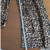 Lakbi Brown Animal Print High-rise Straight Wide Leg Flowy Pants, size S