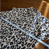 Kate Spade Cheetah Print Mock Neck Ponte Knit Long Sleeve Top, size 8