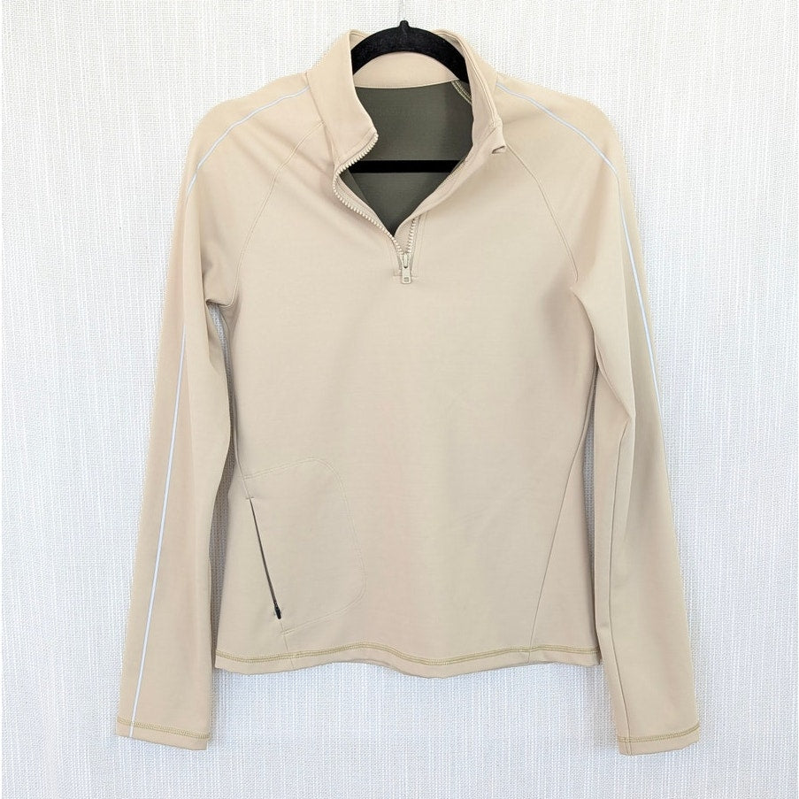 Outdoor Voices Frostknit 1/4 Zip Pullover Jacket Women M Mojave Tan Long Sleeve