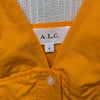 A.L.C. Jordyn Tiered Midi Dress Womens 6 Yellow Plunge Neckline Sleeveless A-line