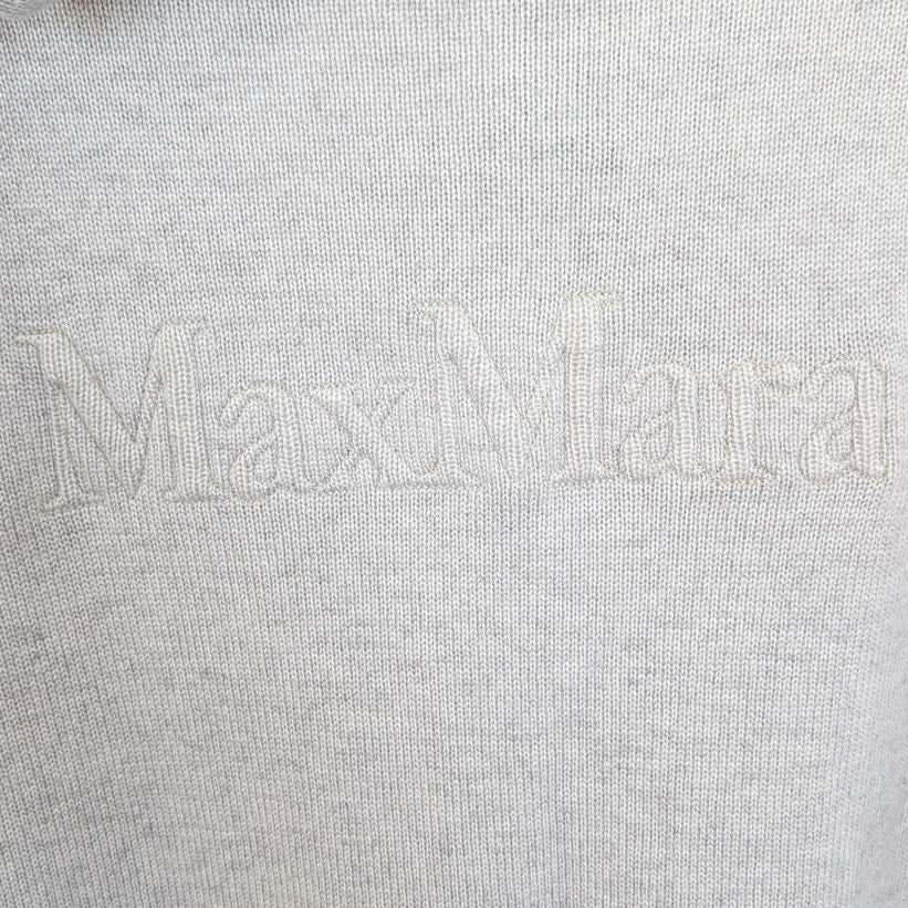 Max Mara Jack Wool Cashmere Dress Womens Beige Long Sleeve Hooded Midi
