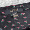 AFRM Black Floral Print Trixie Long Ballon Sleeve Midi Maxi Dress, size M