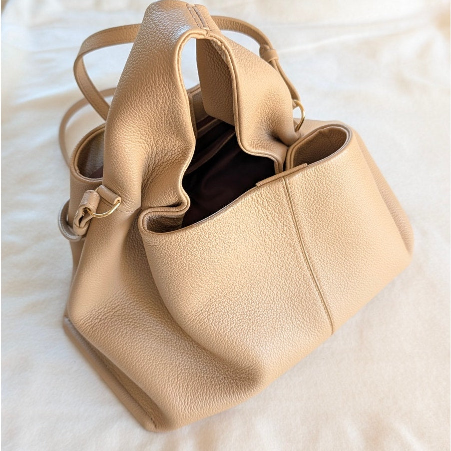 Polene Numero Neuf Edition Textured Sand Leather Shoulder Crossbody Bag