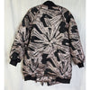 Katya Dobryakova Cat Appliqué Metallic Kimono Bomber Jacket M