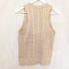 Veronica Beard Jerrel Beige Linen/Silk Cable Knit Vest Tank Top, size M