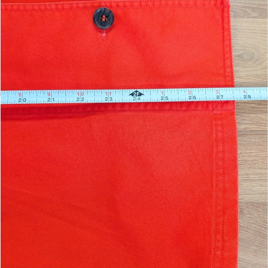 & Other Stories Orange Red Cotton Utility Shirt Jacket Shacket Women's US 4