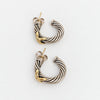 David Yurman Two-Tone X Crossover Hoop Earrings Silver/Gold