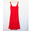 Staud Wells Midi Dress Womens 10 Orange Sleeveless Square Neck A-line