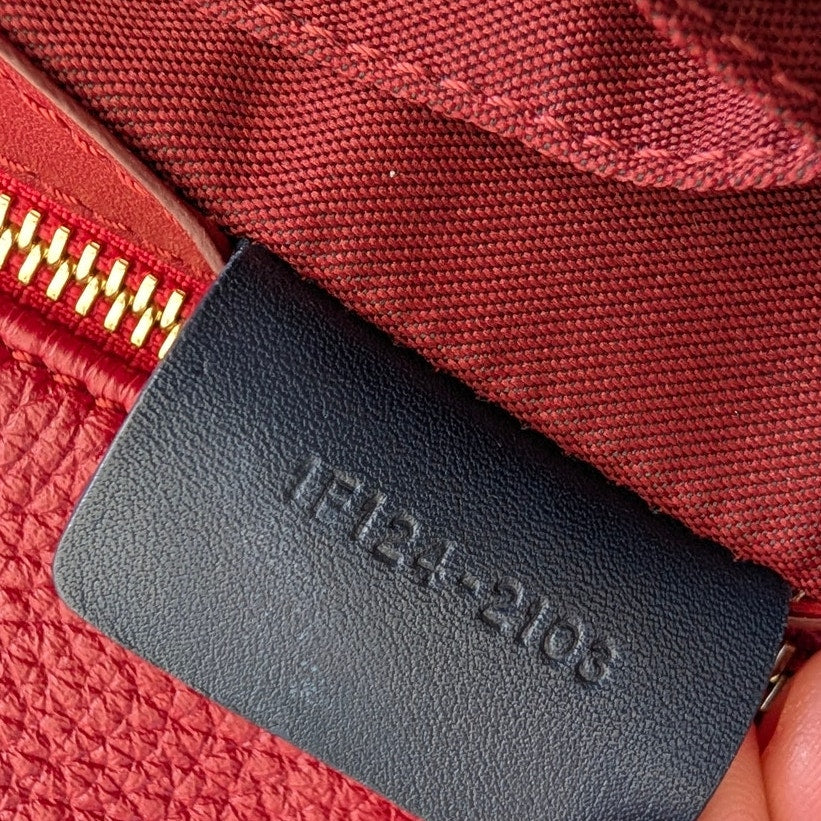 Etro Milano Red Leather Tote Bag Made in Italy Large Shopper Shoulder Bag