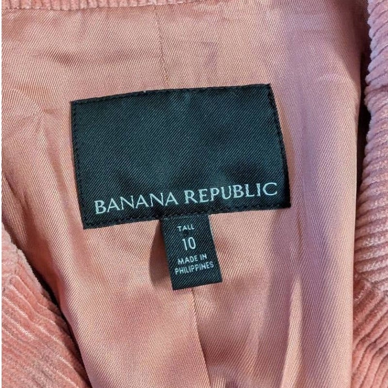 Banana Republic Rivoli Corduroy Double-Breasted Blazer Pink Tall 10