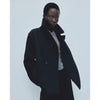 H&M HM Black Double-Breasted Short Peasant's Twill Jacket Pea Coat, size M