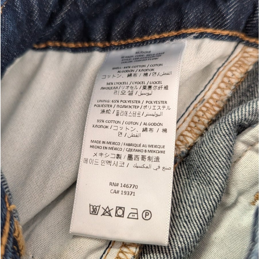 Re/done Denim Corset Mini Skirt Womens 27 Indigo Flow Cotton Button Front