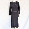 Polo Ralph Lauren Black Knit/Ribbed Long Sleeve Sweater Midi Dress, size S