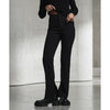 Zara Pants Womens XS Full Length Trousers Black Pleated Straight Leg Ankle Slit